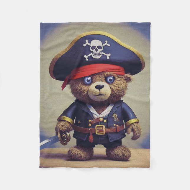 Nalle Pirat Fleecefilt (Framsidan)