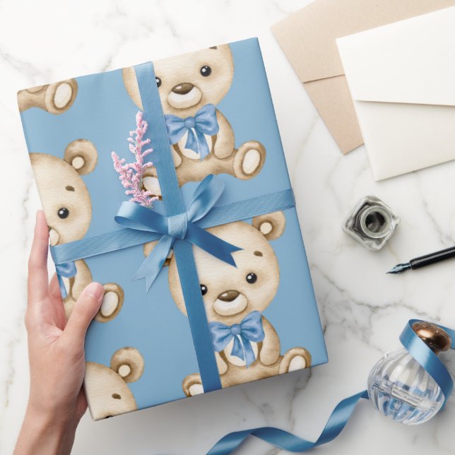 Nalle Pojke Baby Shower Presentpapper (Gifting)