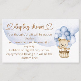 Nalle Pojke Bear Baby Shower Tilläggskort