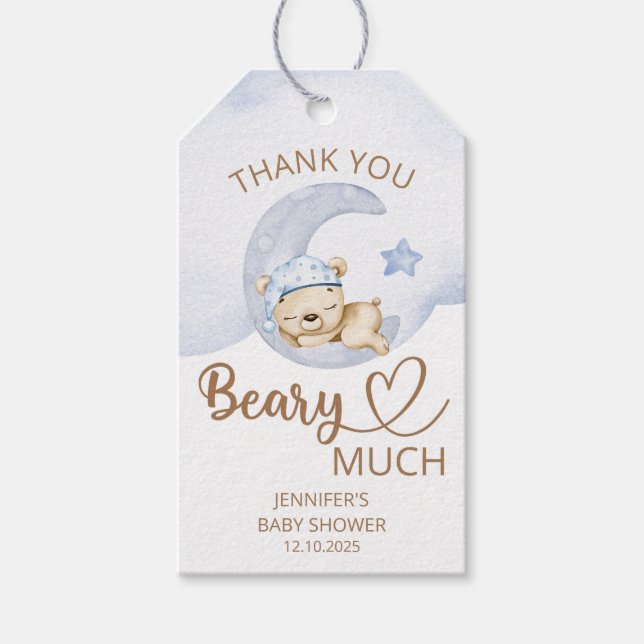 Nalle pojke Tack så mycket! Presentetikett (Framsidan)