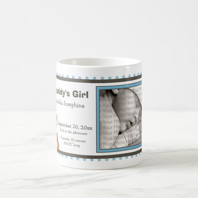 Nalle Polkadot Baby Mugg Gift:baby blå (Center)