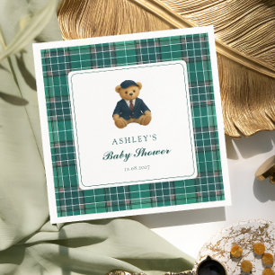 Nalle Preppy Boy Baby Shower Pappersservett