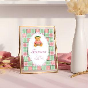 Nalle Preppy Girl Baby Shower-favoriter Poster
