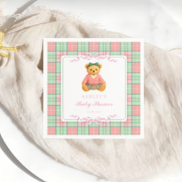 Nalle Preppy Girl Baby Shower Pappersservett