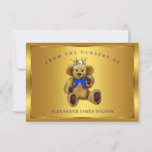 Nalle Prince Baby Shower Tack Cards