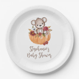 Nalle Pumpkin Fall Blommigt Baby Shower