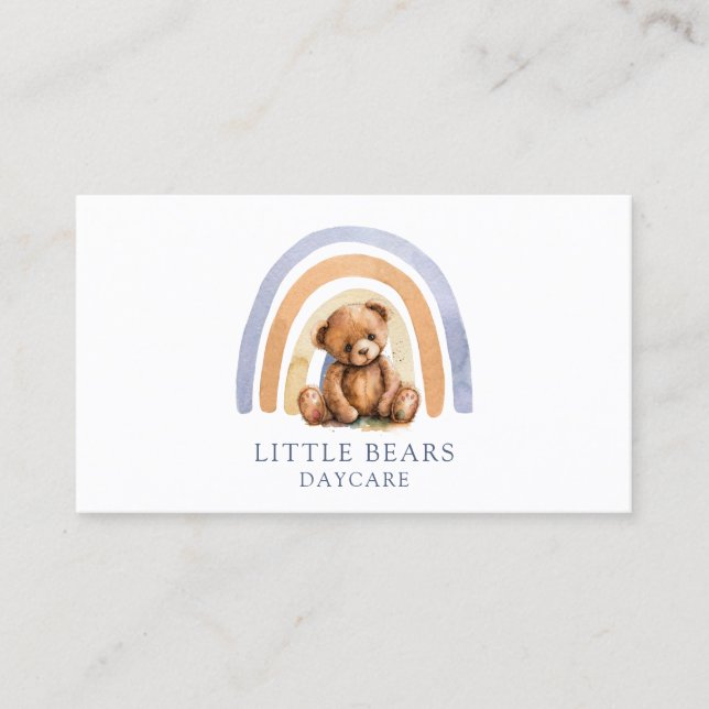 Nalle Rainbow Childcare Daycare Visitkort (Framsida)