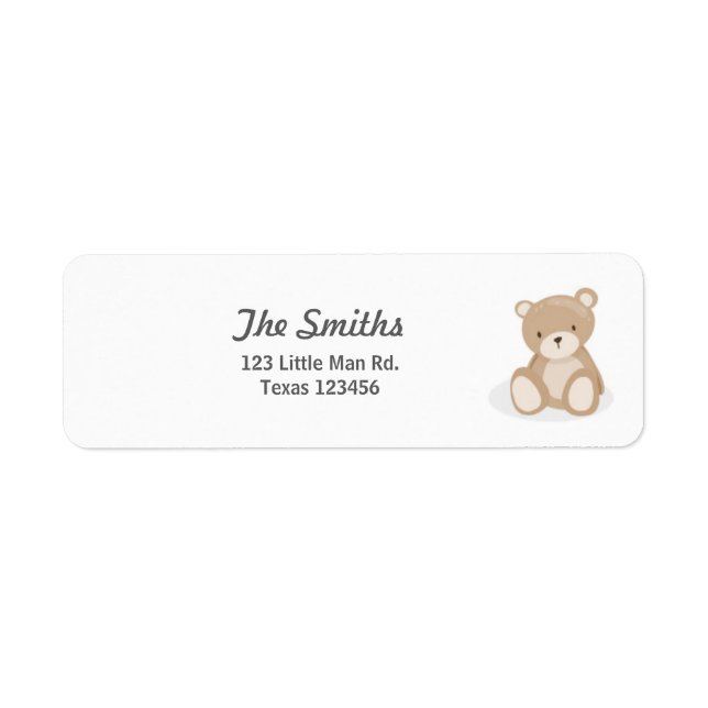 Nalle Returetiketter Vit Returadress Etikett (Framsidan)