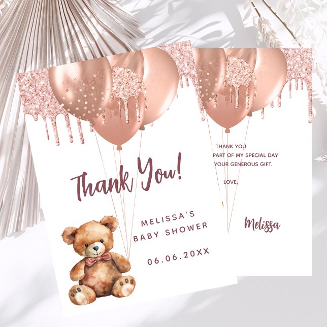 Nalle ro Baby Shower-tack för ditt kort (Skapare uppladdad)