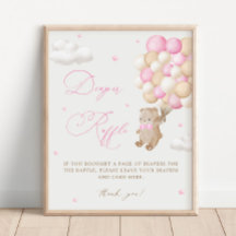 Nalle Rosa Baby Shower Diaper Raffle