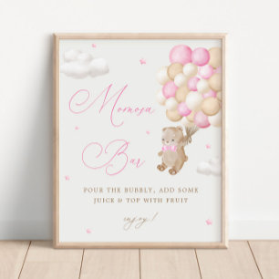 Nalle Rosa Baby Shower Mimosa Pub Poster