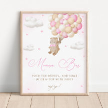 Nalle Rosa Baby Shower Mimosa Pub