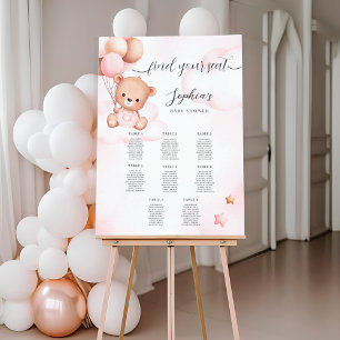 Nalle Rosa, babyskor, sittdiagram Poster