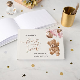 Nalle, Rosa ballonger, första födelsedag Gästböcker