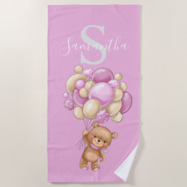 Nalle Rosa Balloons strandduva för barn