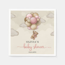 Nalle rosa brun ballonger flicka Babyskor