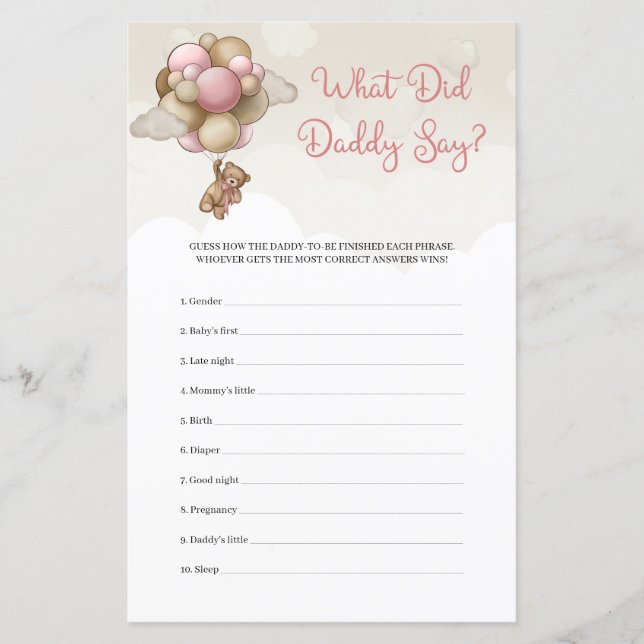 Nalle rosa brun elfenben Vad sa pappa? (Framsida)