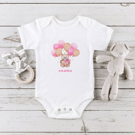 Nalle rosaballonger baby bodysuit t shirt