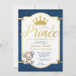 Nalle Royal Prince Baby Shower-inbjudan Inbjudningar