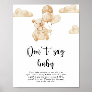 Nalle Säg inte baby Poster