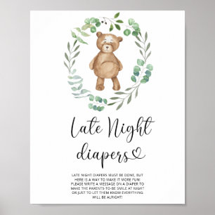 Nalle \ Sent nattblöjspel Poster