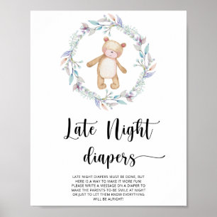 Nalle \ Sent nattblöjspel Poster
