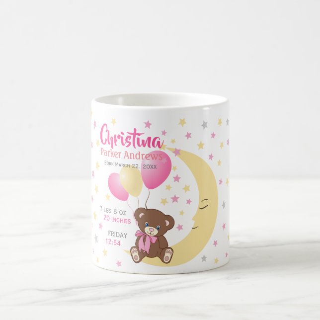 Nalle Sitta vid Måne Baby:s födelsetal Kaffemugg (Center)