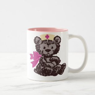 Nalle Sjuksköterska (Rosa) Två-Tonad Mugg