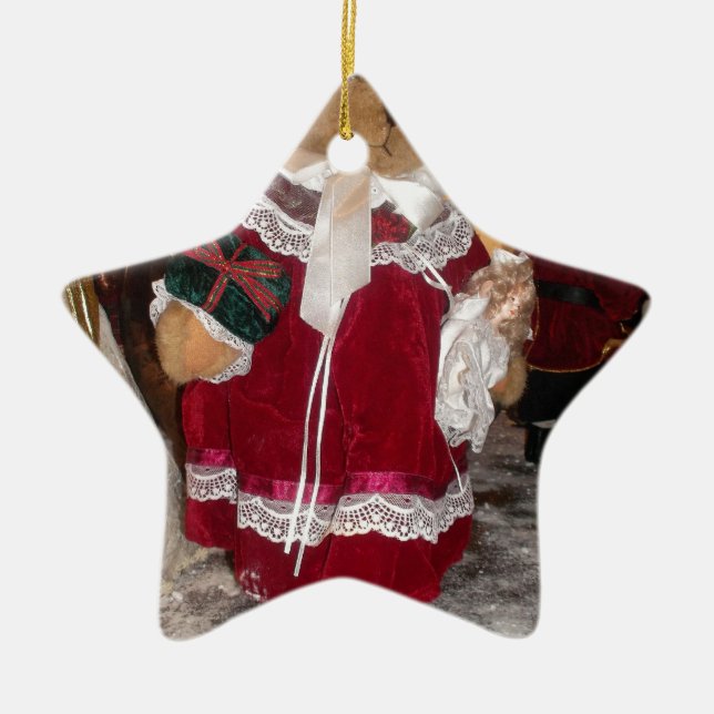 Nalle Skater  på julafton. Julgransprydnad Keramik (Framsidan)