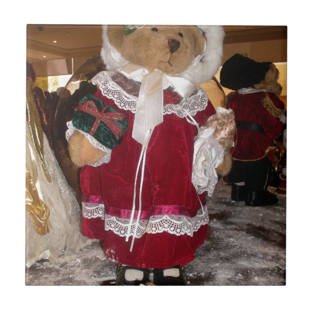 Nalle Skater  på julafton. Kakelplatta (Framsidan)