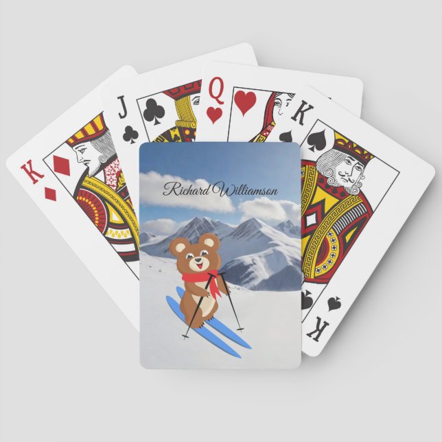 Nalle Skier på snöbergen Analize Casinokort (Baksidan)