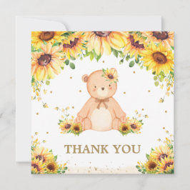 Nalle Solros Blommigt Baby Shower Birthday T Tack Kort