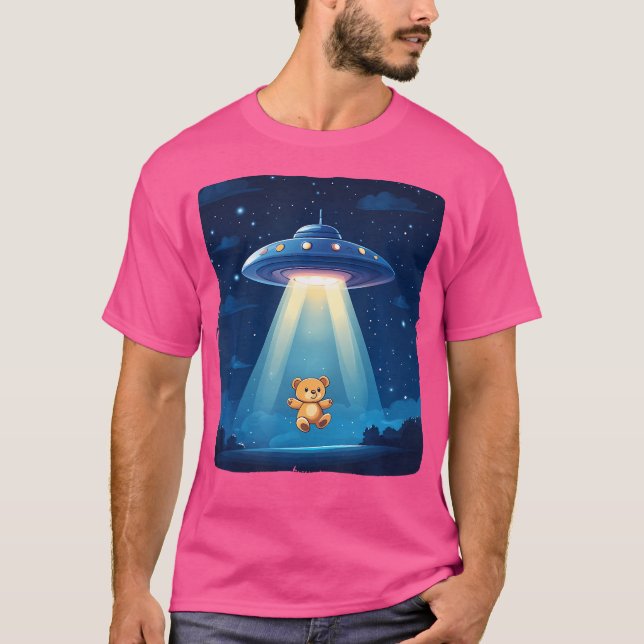 Nalle som bortförts av UFO för intergalaktär Cu T Shirt (Framsida)