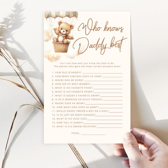 Nalle som känner pappa bästa babyduschspel (Skapare uppladdad)