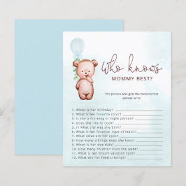 Nalle som känner till Mamma Best Baby Shower-spel