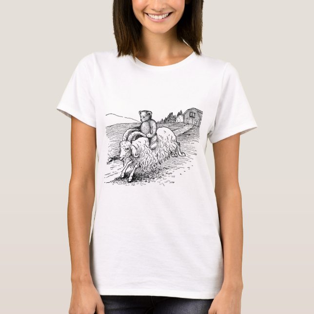 Nalle som rider en get tee (Framsida)
