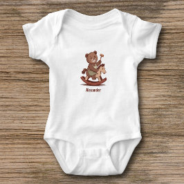 Nalle som rider en Rocking Horse T Shirt