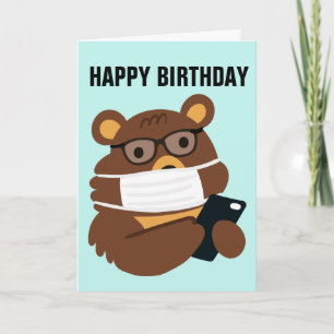 NALLE SOM VARAR ETT MASK BIRTHDAY-KORT KORT