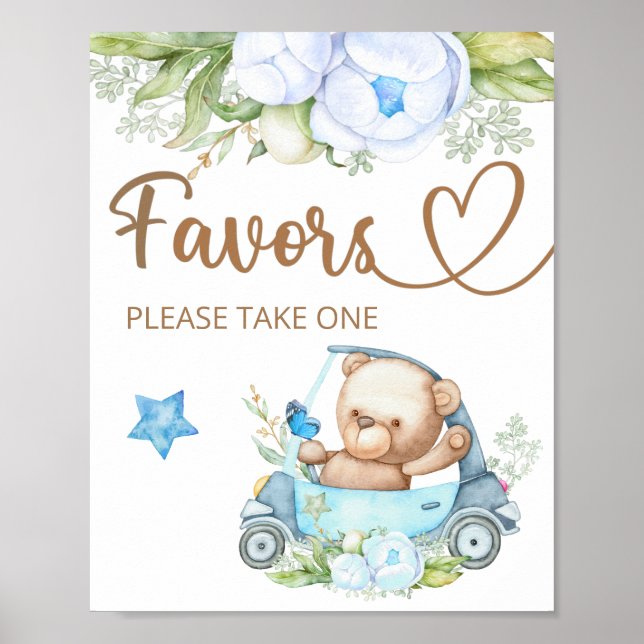 Nalle som vi kan vänta på baby-favoritsignering poster (Framsidan)