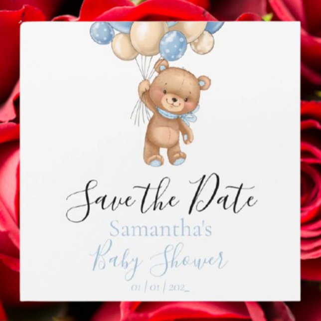 Nalle Spara datum (Announce your special day with a charming teddy bear save the date. )