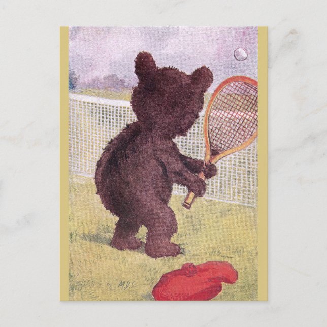 Nalle Spela tennis Vykort (Framsida)