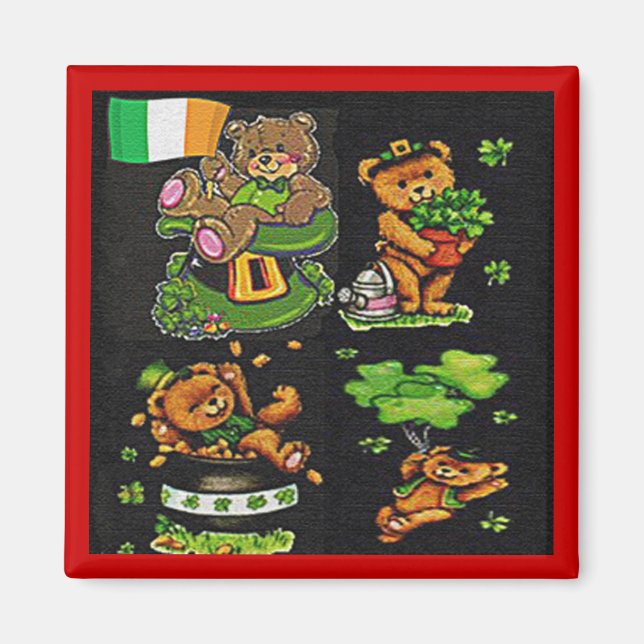 Nalle St. Patrick's Day Collection Magnet (Framsidan)