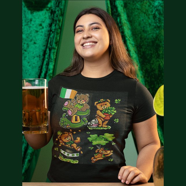 Nalle St. Patrick's Day Collection T Shirt (Teddy Bear St. Patrick's Day Collection Women's T-Shirt)