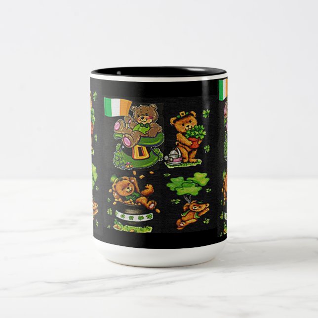 Nalle St. Patrick's Day Collection Två-Tonad Mugg (Center)
