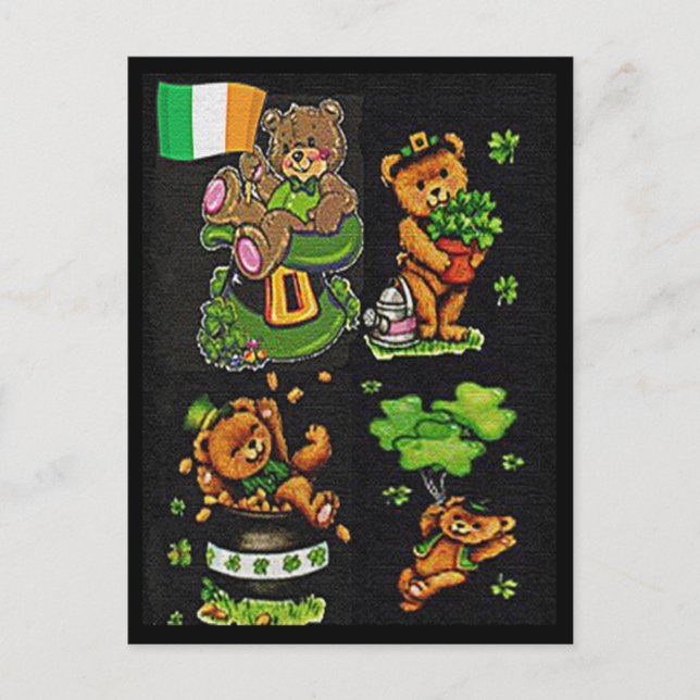 Nalle St. Patrick's Day Collection Vykort (Framsida)