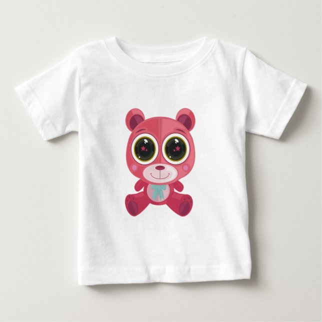 Nalle - Stjärna Öga Rosa T Shirt (Framsida)