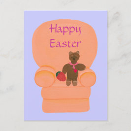 Nalle Strawberry Egg Glad påsk Postcards Helg Vykort