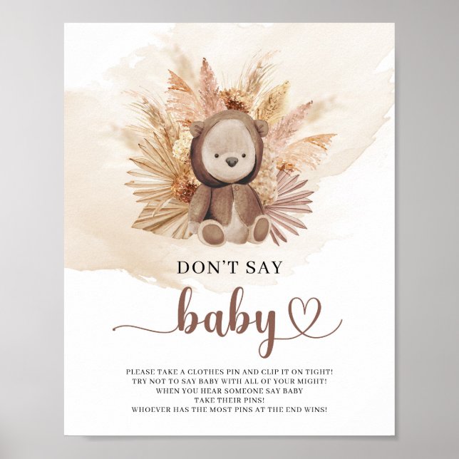 Nalle Svettskjorta pampas säger inte baby Poster (Framsidan)
