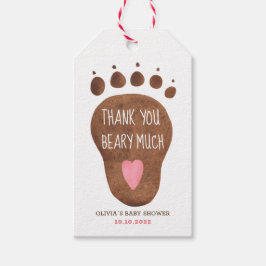 Nalle Tack Beary Mycket Baby Shower Gift T Presentetikett