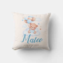 Nalle Tan och Blå Pojke Shower Party Gift Kudde